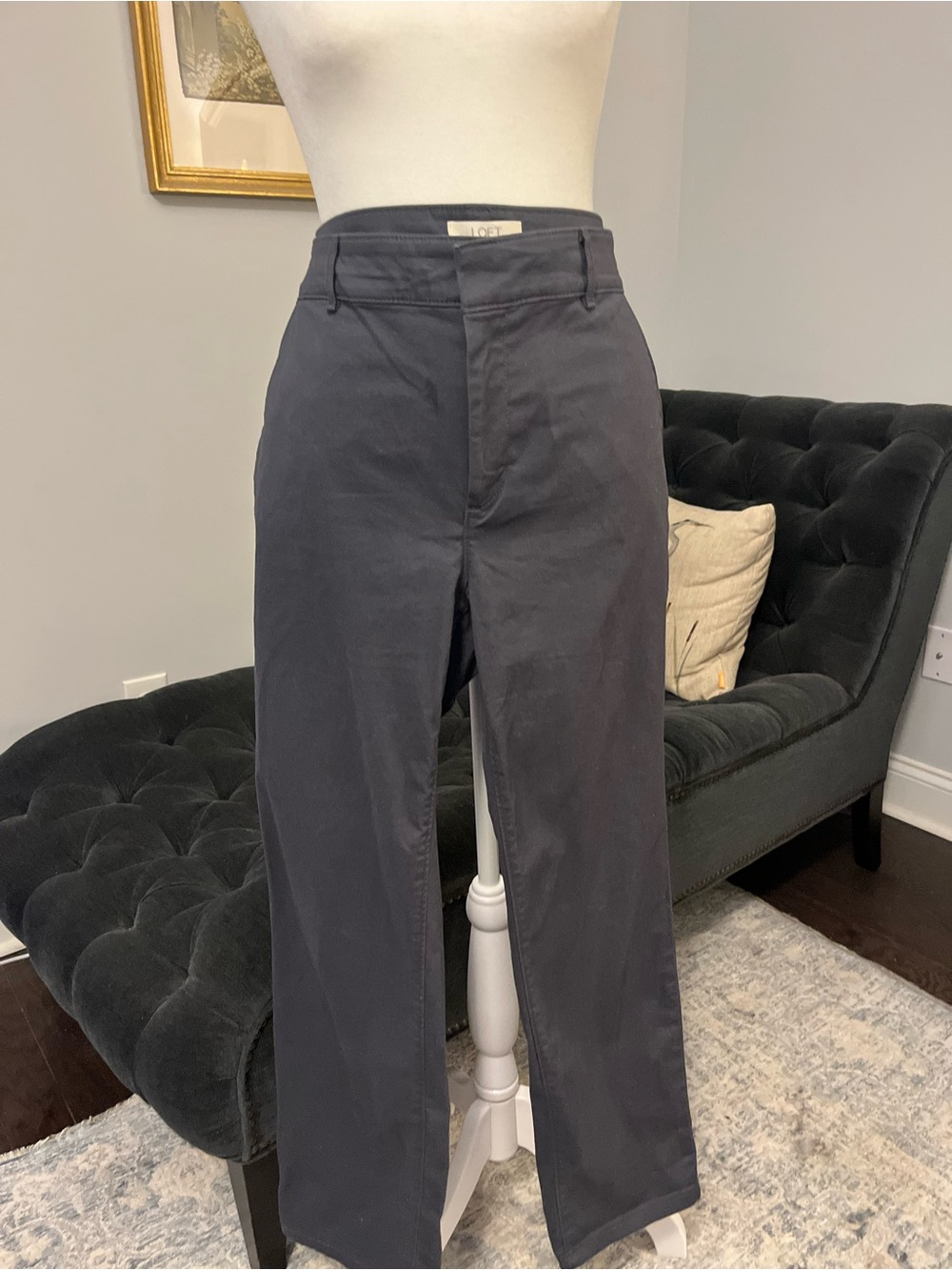 LOFT Women’s Straight-Leg Chinos in Charcoal
